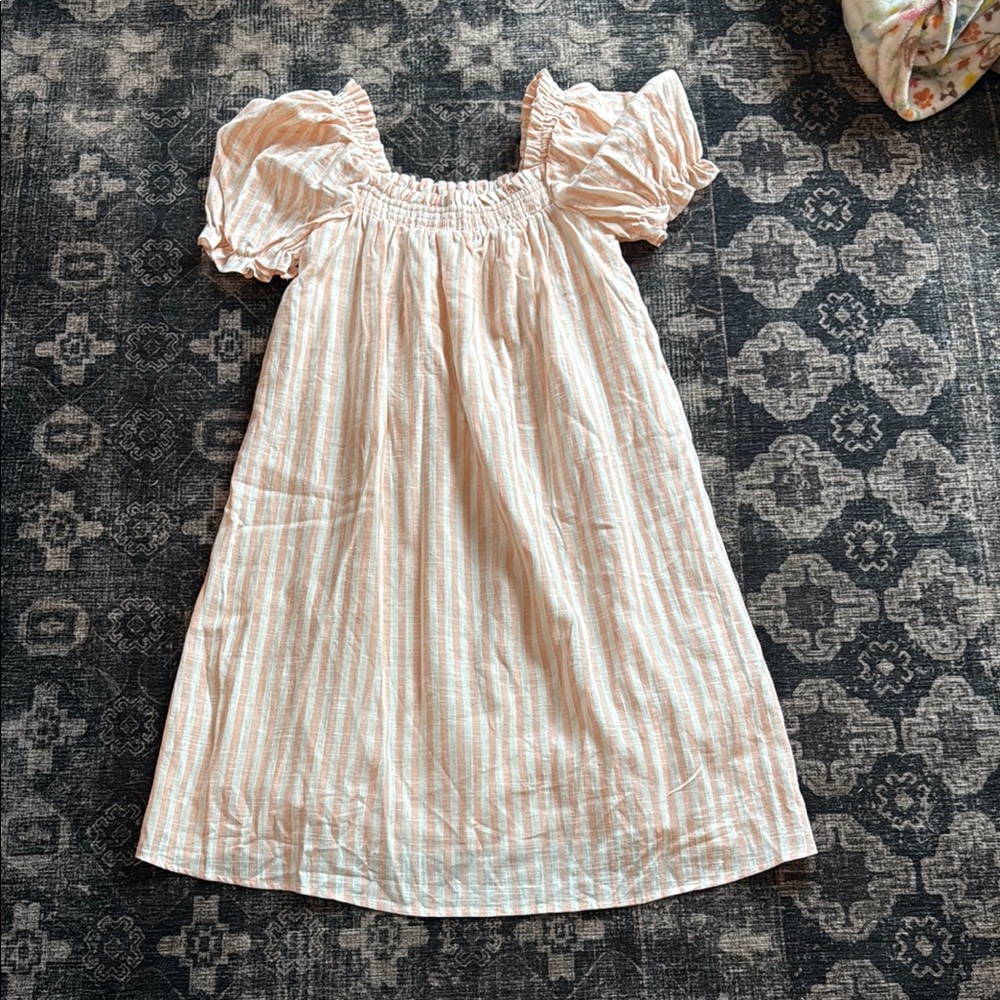 Charming Striped Dress in pink and white